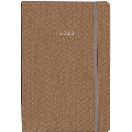 Ημερολόγιο ημερήσιο NEXT Nomad Flexi με λάστιχο 2023 14x21cm καφέ
